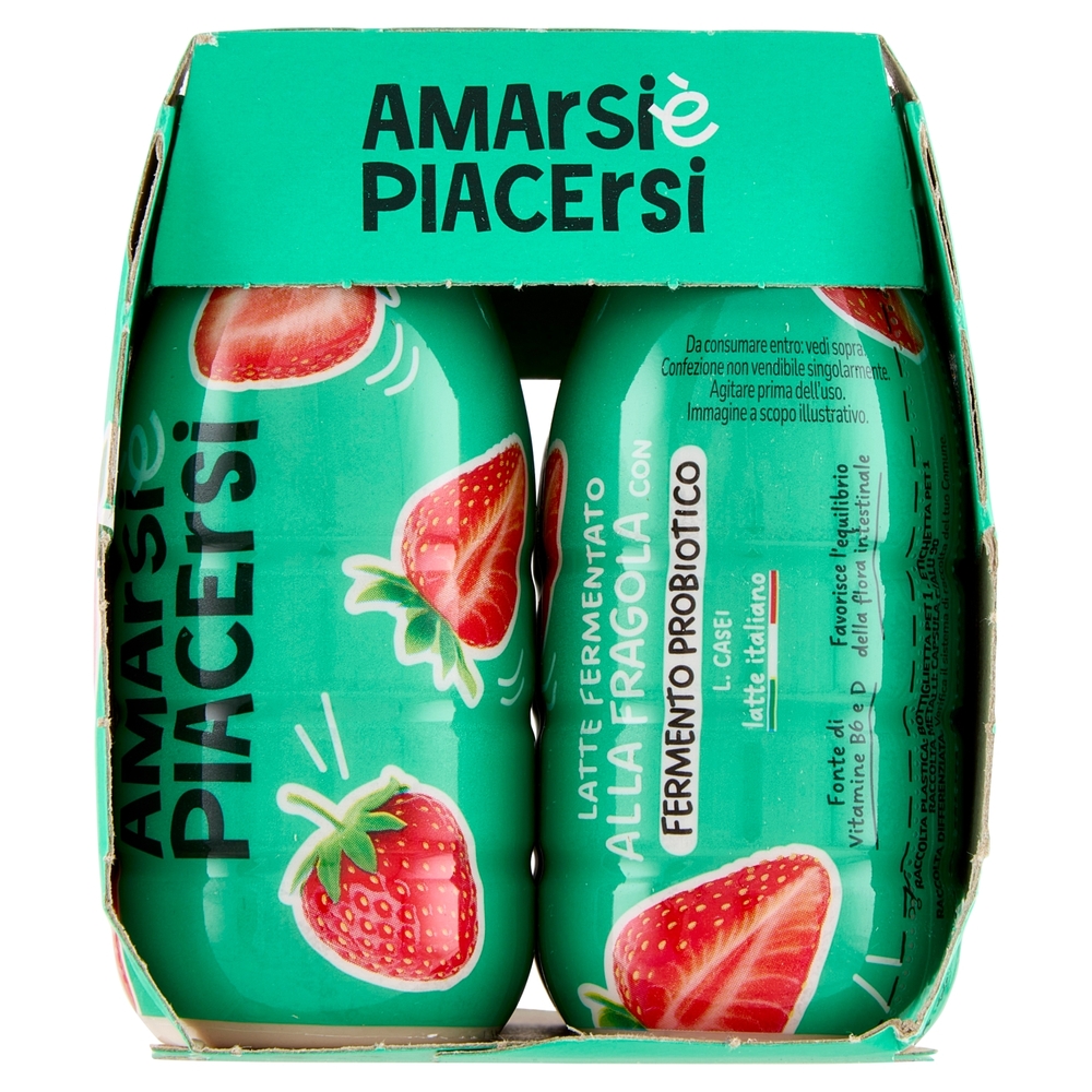 Amarsi è Piacersi Latte Fermentato alla Fragola con Fermento Probiotico 6 x 100 g